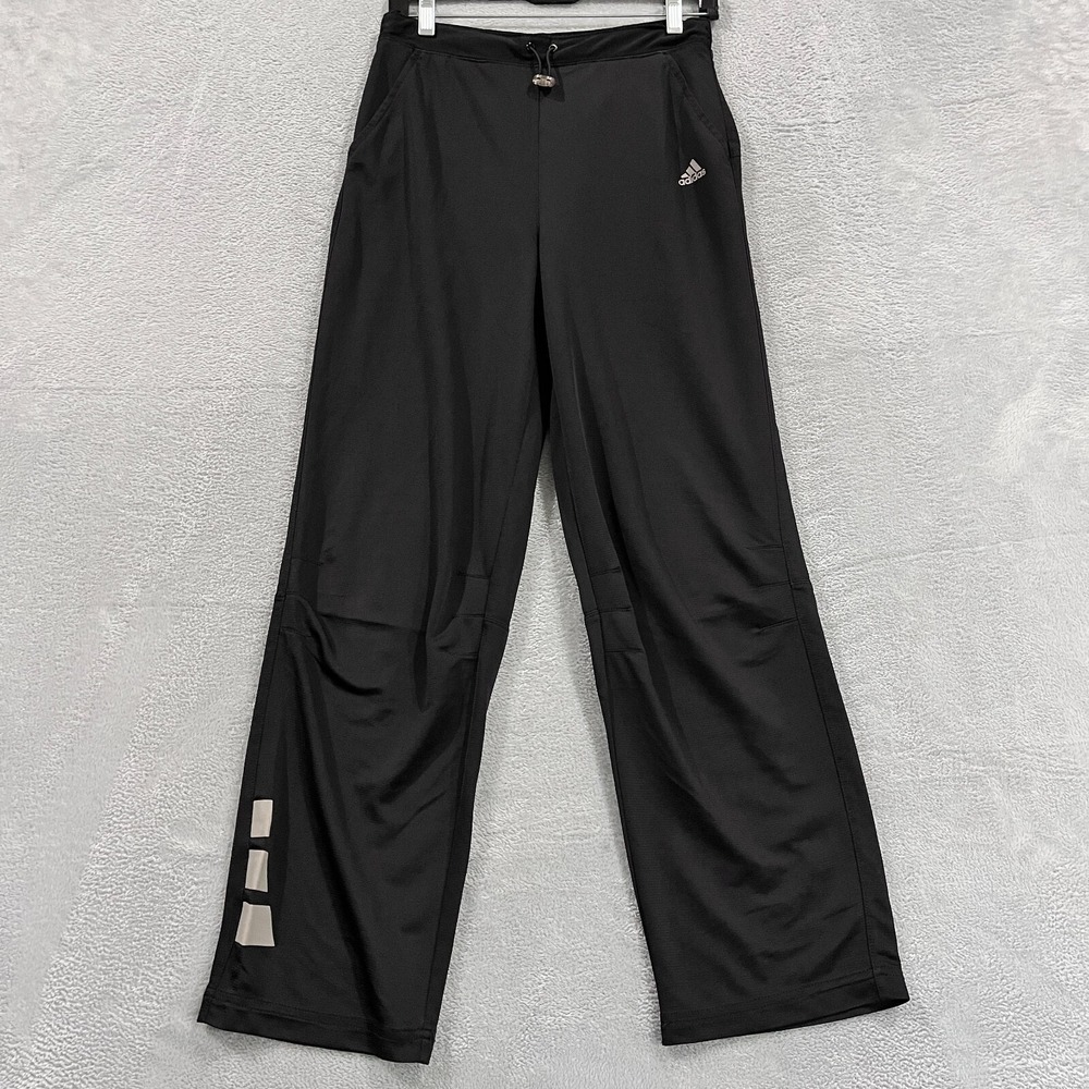 Adidas Track Pants Women's Small Black‎ Straight Leg Athleisure Workout Running